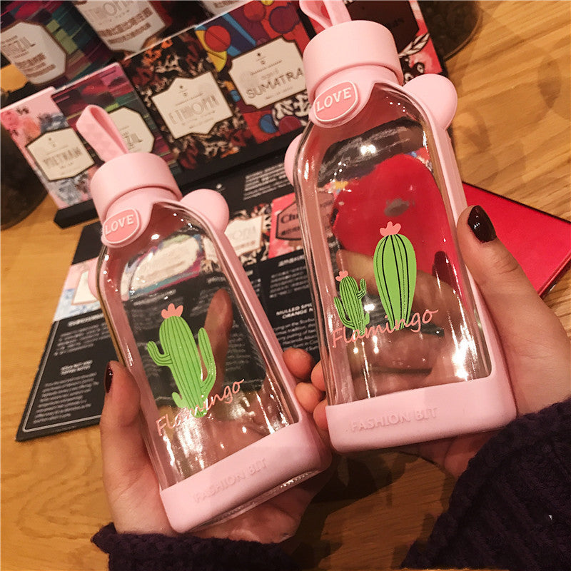 Pink Glass Flask