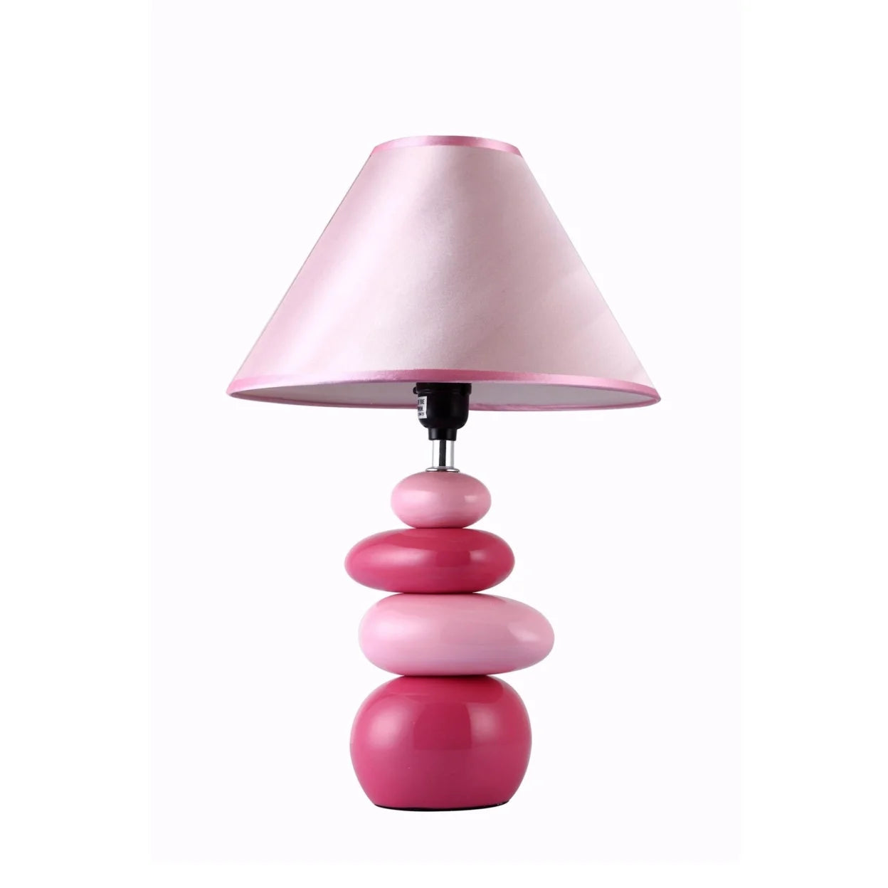 Ceramic Shades of Stone Table Lamp in Pink with Pink Shade