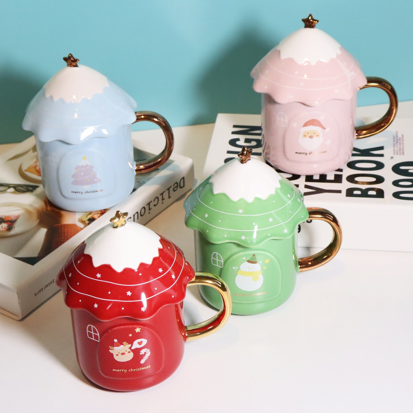 귀엽다 Korean Handmade Christmas Tree Mugs