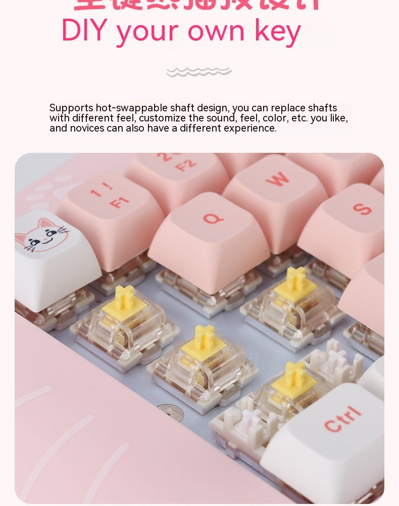 Kitty Pink Pixel Mini Keyboard