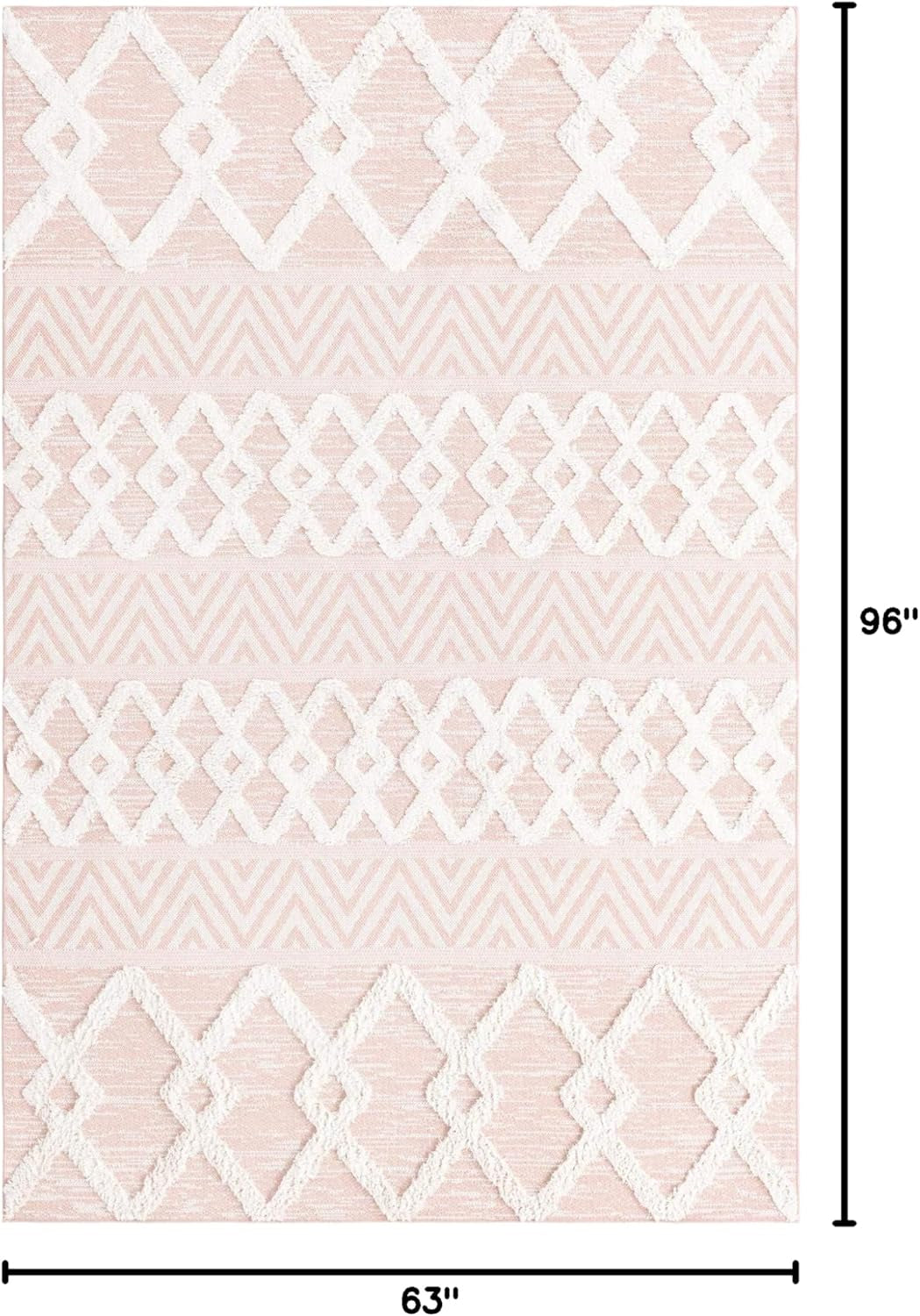 Sabrina Soto Casa Collection Rug – 5' X 8' Pink High Rug Perfect for Bedrooms, Dining Rooms, Living Rooms