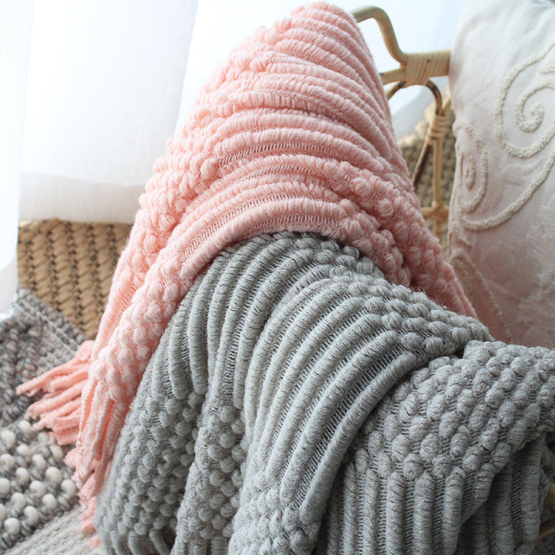 Nordic Knitted Wool Blanket