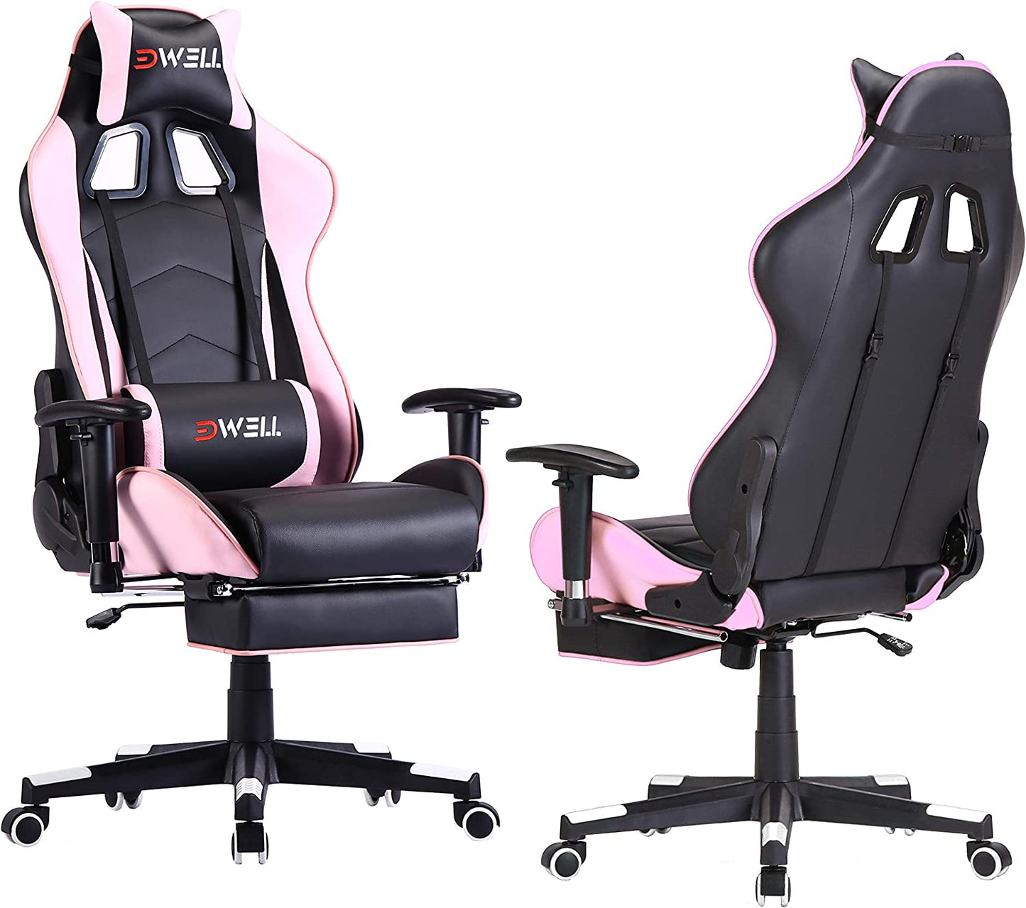 Pink Gaming Chair Ergonomic Computer Chair,Office Chair Gaming Massage Chair Gaming Chair with Footrest(Pink)