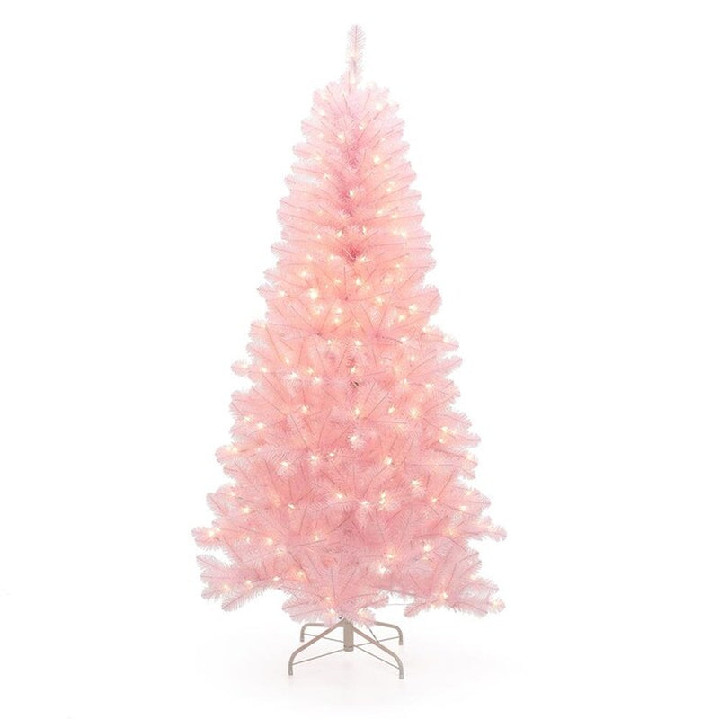 6.5-Ft Pre-Lit Artificial Christmas Tree with White LED Lights