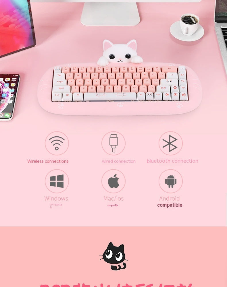 Kitty Pink Pixel Mini Keyboard