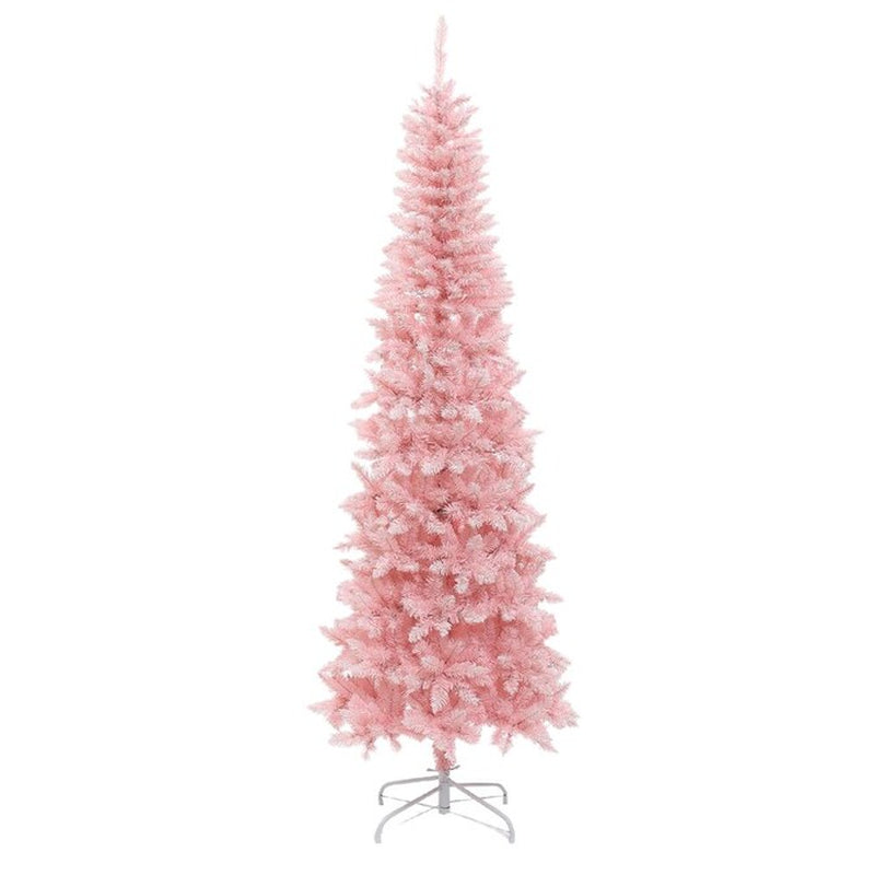 7-Ft Pre-Lit Pink Artificial Christmas Tree with White LED Lights