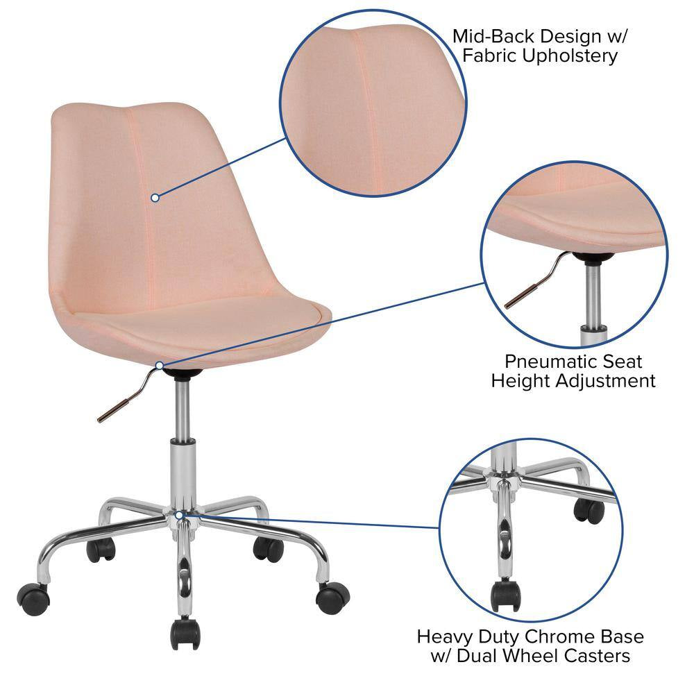 Pink Fabric Office/Desk Chair