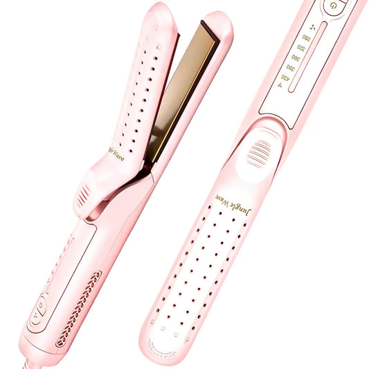 Byfumay Curling Iron, Ceramic Mini Curling Wand for Short Hair, Portable Small Travel Curling Iron, Dual Voltage Curling Wand for Worldwide Trip, Pink