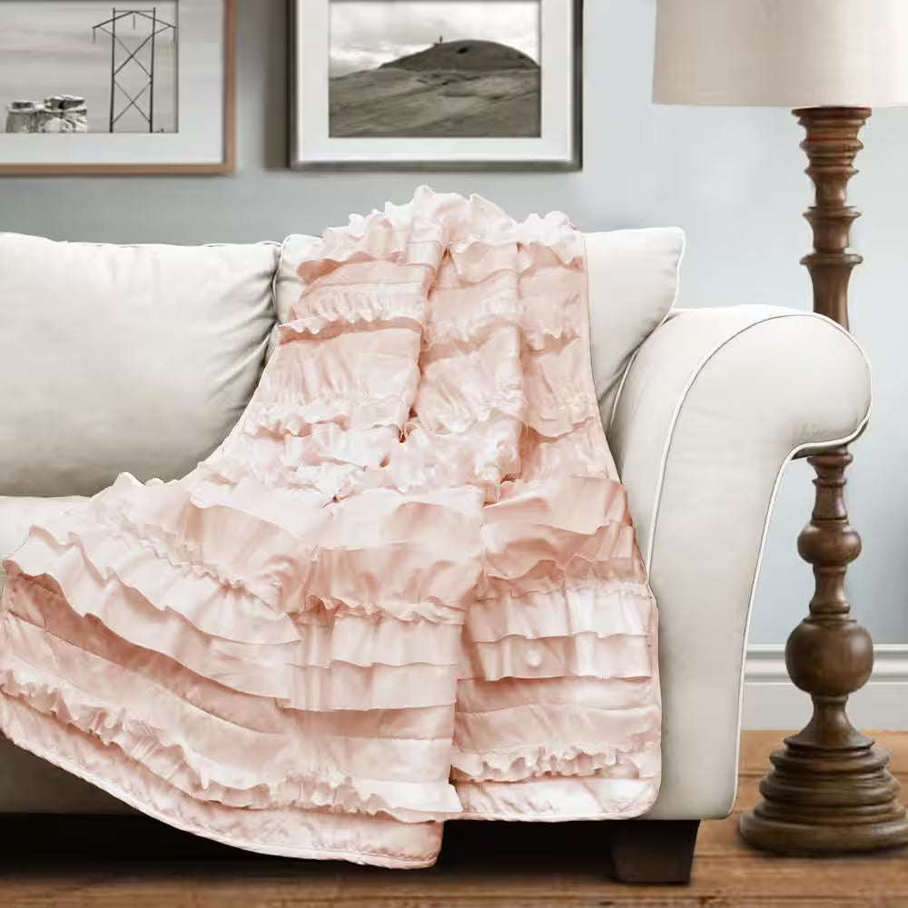 Belle Pink Blush Throw