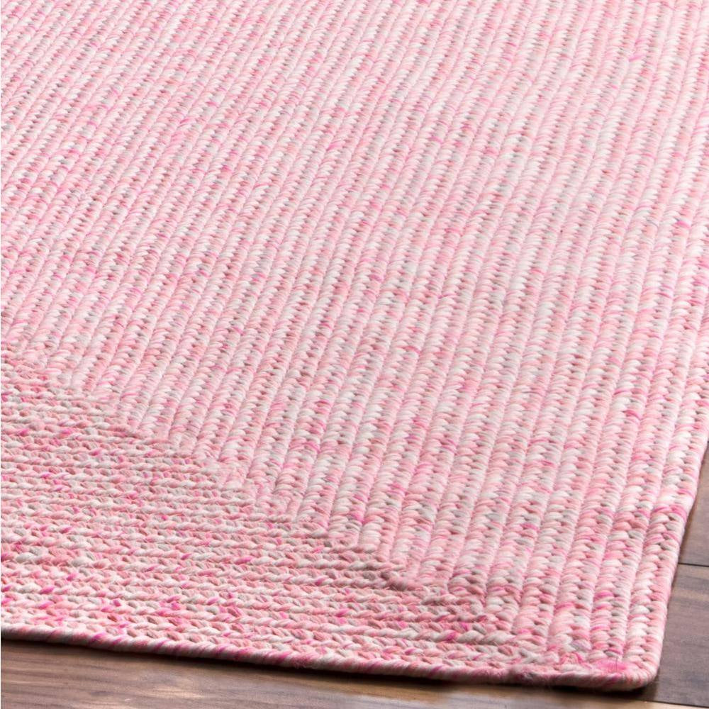 Lefebvre Casual Braided Pink 3 Ft. X 8 Ft. Indoor/Outdoor Runner Patio Rug