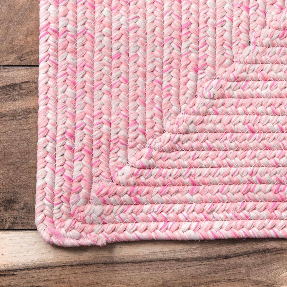 Lefebvre Casual Braided Pink 3 Ft. X 8 Ft. Indoor/Outdoor Runner Patio Rug