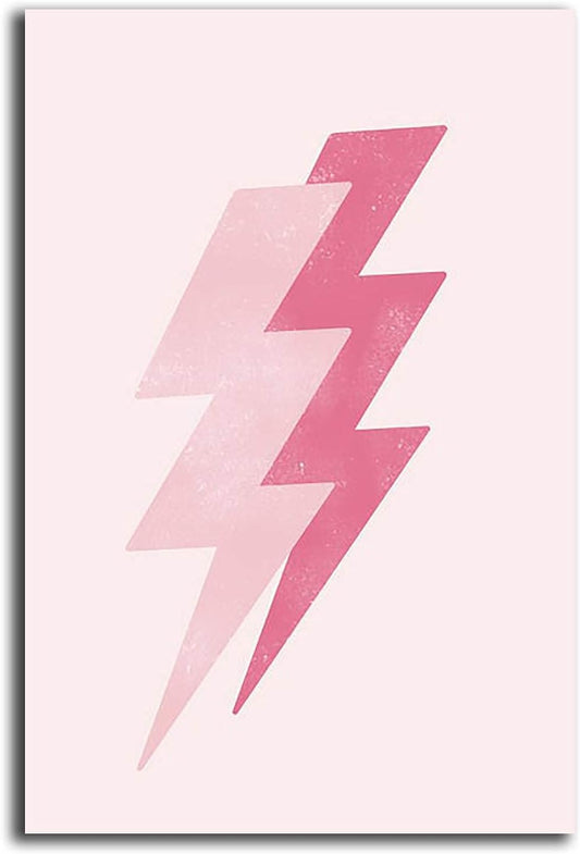 Pink Lightning Posters Pink Lightning Duo,Pink Aesthetic Room Decor Light Pink Wall Decor Wall Living Room-20X30Inch(50X75Cm)-Unframed