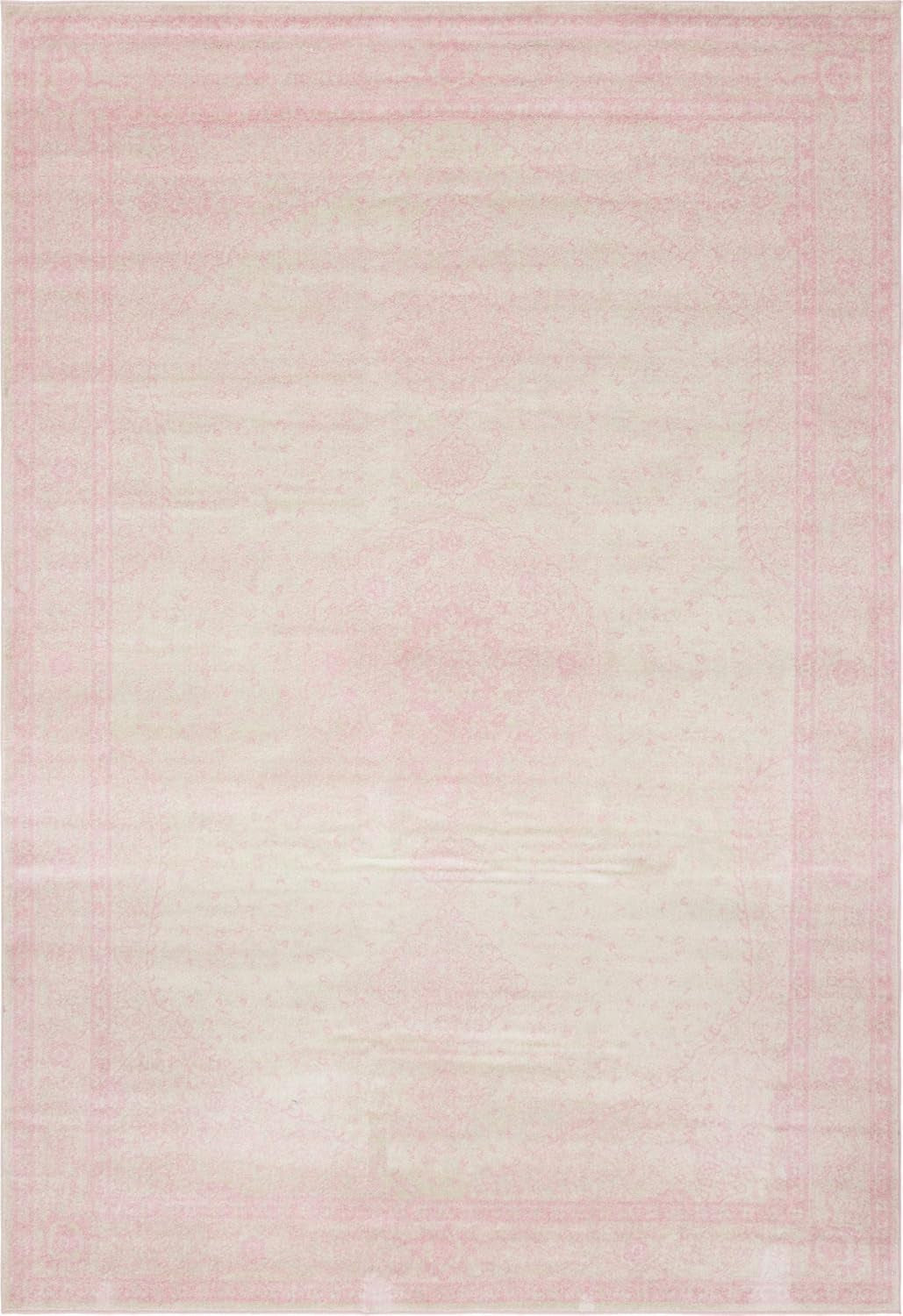 Dover Collection Rug – 10' X 14' Pink Low-Pile Rug Perfect for Living Rooms, Large Dining Rooms, Open Floorplans