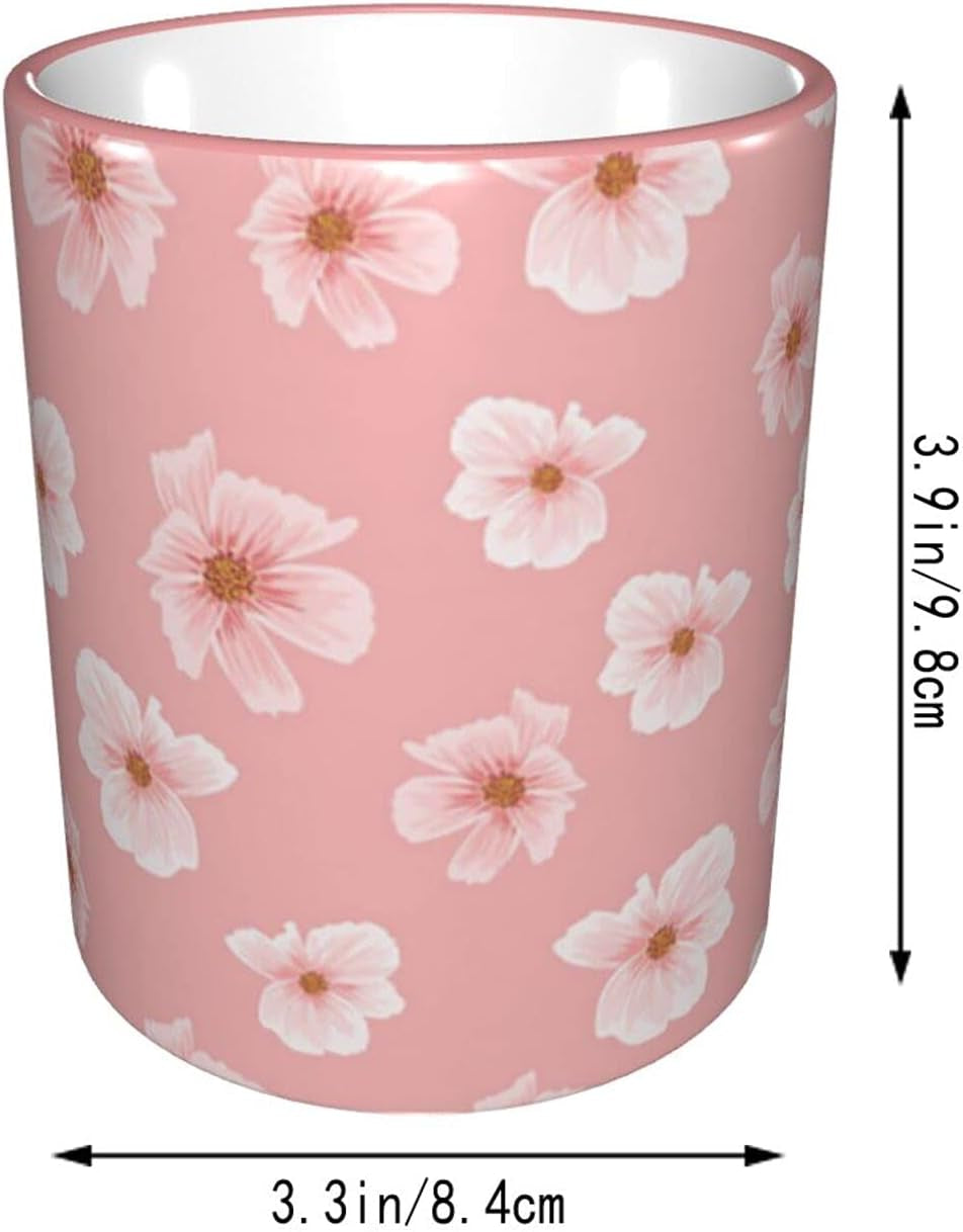 Pink Sakura Cherry Blossom Funny Ceramic Coffee Mug Dishwasher and Microwave Safe Novelty Gifts for Women Men Office and Home Kitchen Decor, One Size