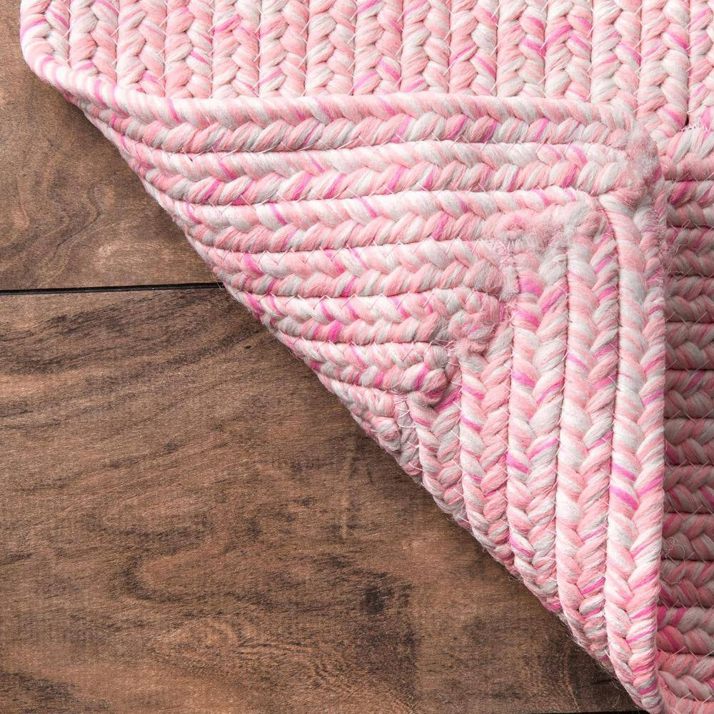 Lefebvre Casual Braided Pink 3 Ft. X 8 Ft. Indoor/Outdoor Runner Patio Rug