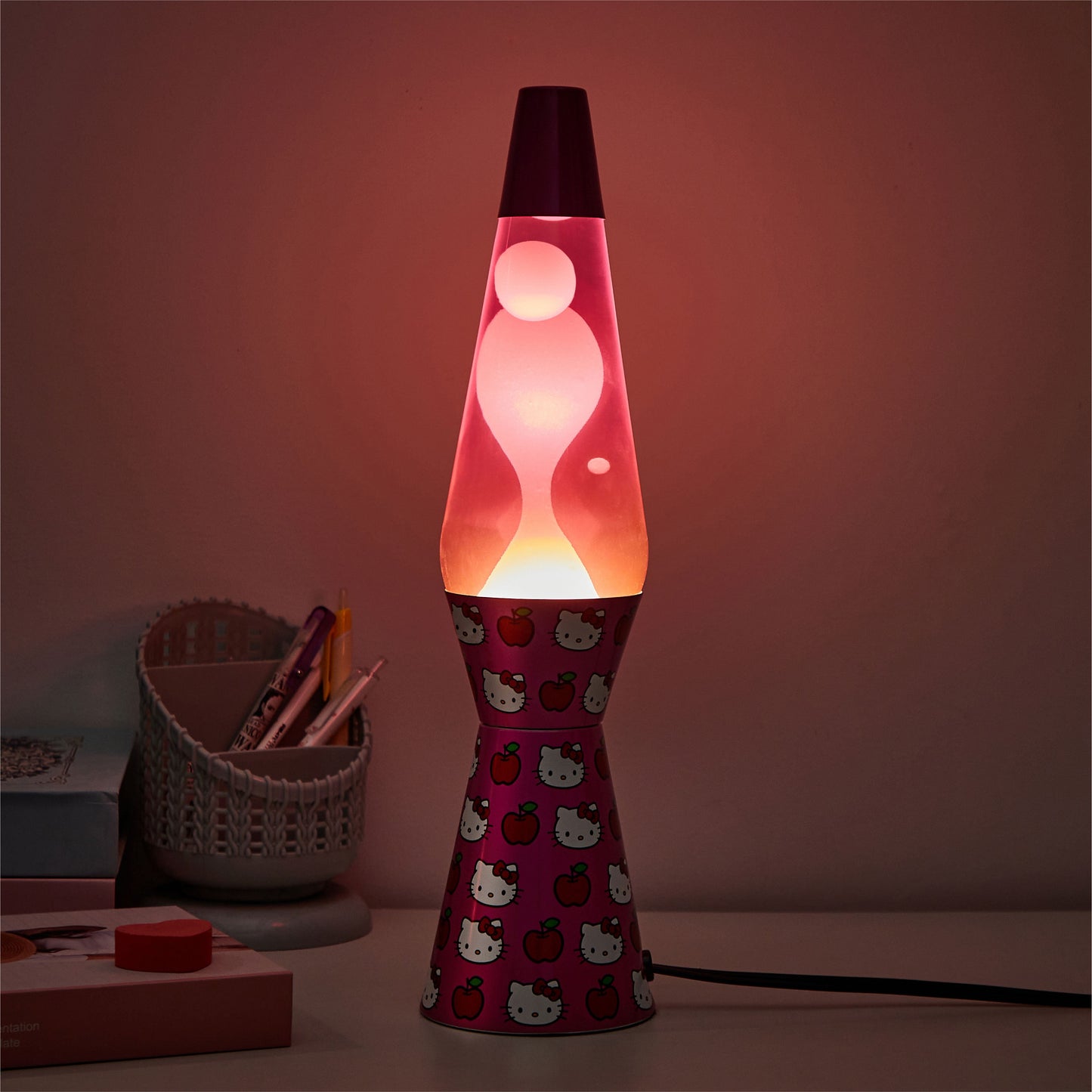 16" Lava Motion Volcano Lamp, Pink Wax in Pink Liquid