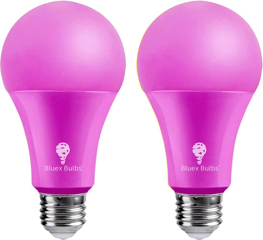 2 Pack Bluex LED A21 Pink Light Bulbs - 15W (120Watt Equivalent) - E26 Base Pink LED Pink Bulb, Party Decoration, Porch, Home Lighting, Holiday Lighting, Decorative Illumination Pink LED Bulb